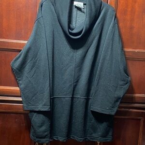 Venezia Vintage plus size 4X Black Cowl Neck pullover sweatshirt top
